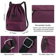 thumbnail image 3 of Vbiger Men Women Drawstring Backpack Chic School Shoulders Bag Classic Travel Drawstring Bag Trendy Drawstring Sackpack Casual Outdoor Daypack, Purple, 3 of 9