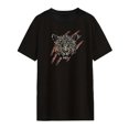thumbnail image 4 of Ropa de camiseta para mujer, camisetas de manga corta, ropa de regalo, camisa femenina, camisetas de verano para viajes, caminar, trabajo, oficina, uso diario Negro Yinane Camiseta para mujer, 4 of 8