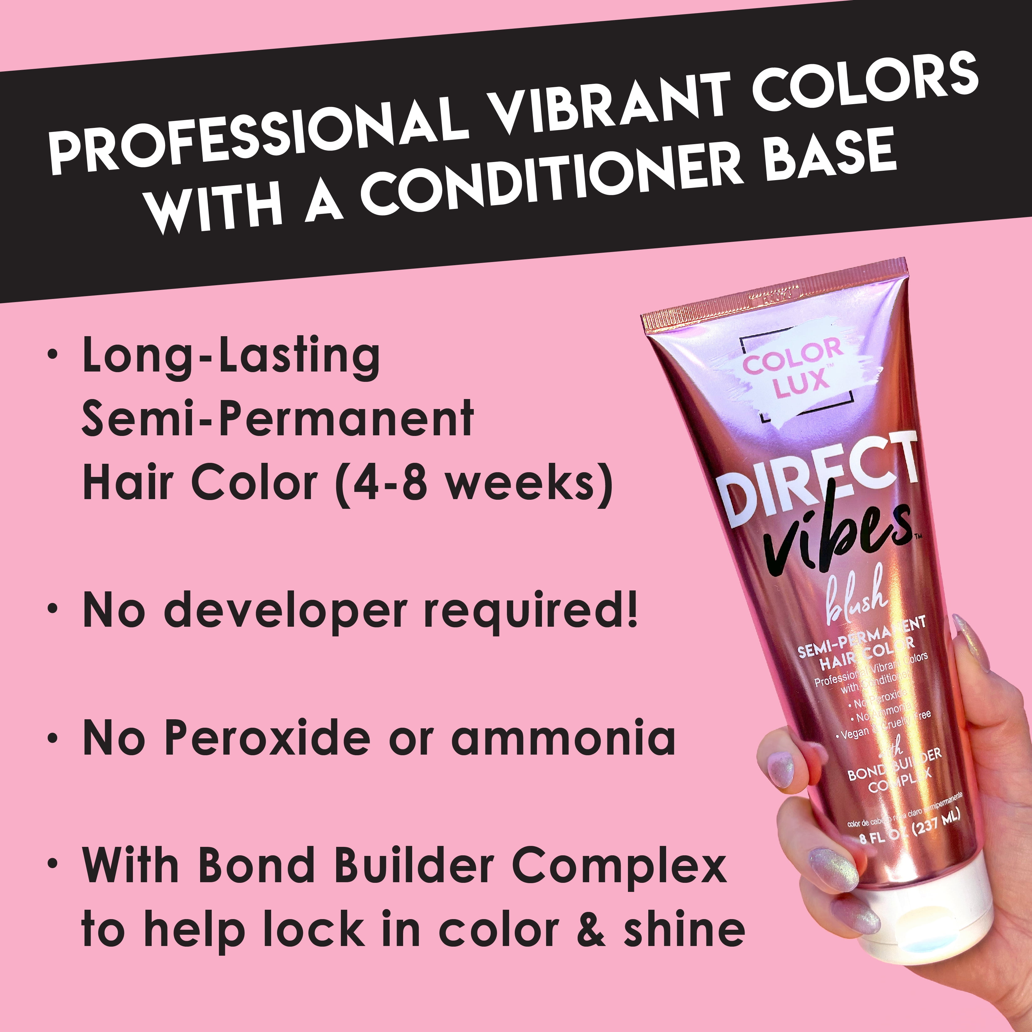 Color Lux Direct Vibes Purple 8 0z, for Adults and Teens