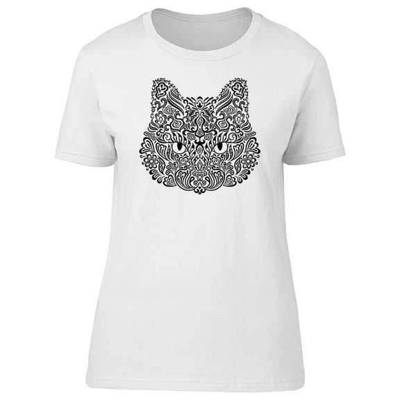 Beautiful Royal Paisley Cat Face T-Shirt Women -Image by Shutterstock, Female x-Large