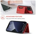 thumbnail image 3 of SaniMore Case for iPhone 14 Pro 6.1", Retro PU Leather Case Soft TPU Inner Detachable Magnetic Folding Card Pocket Flip Kickstand Anti-drop Shockproof Protectiive Case For iPhone 14 Pro, Red, 3 of 9