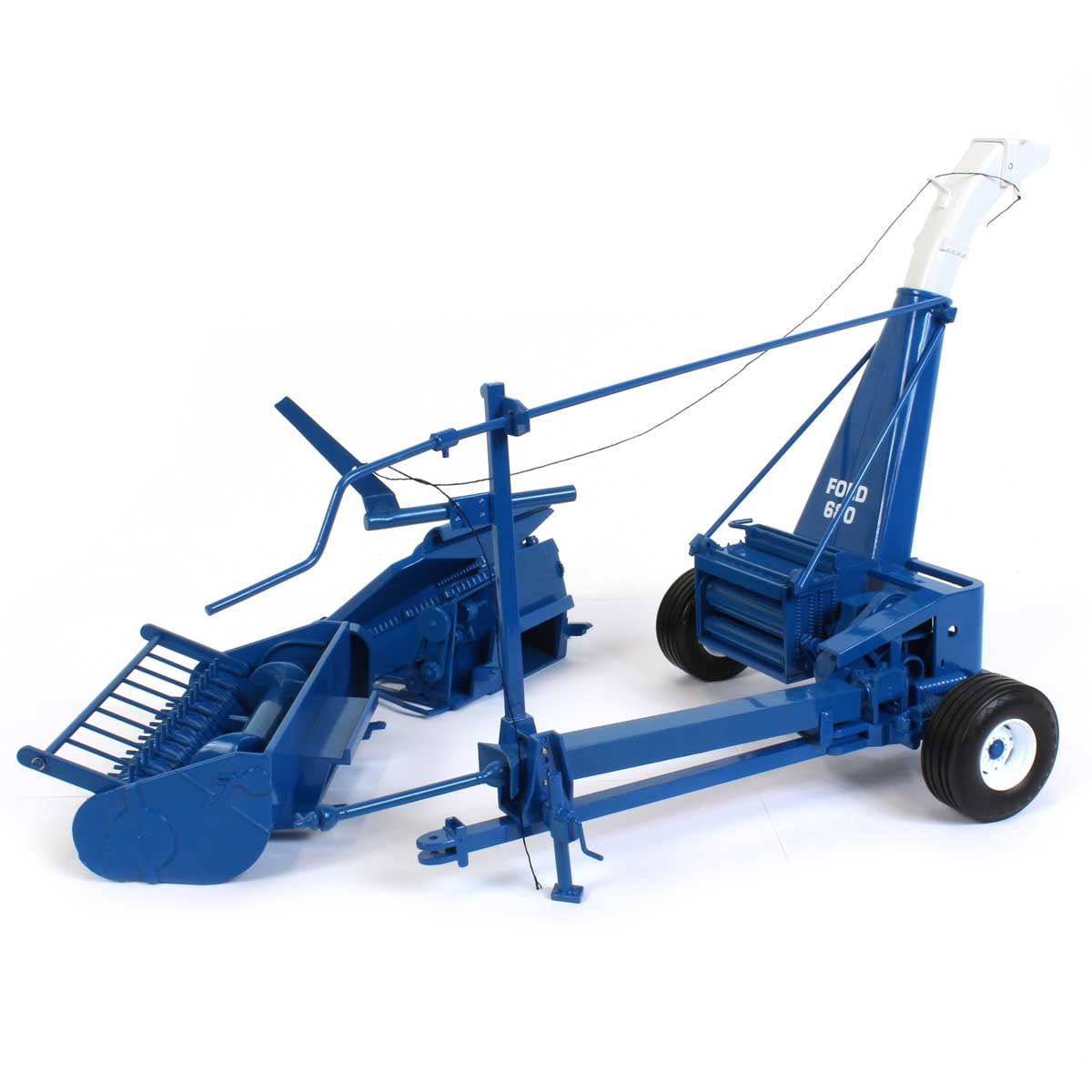 Ford 680 Forage Harvester with Hay Head and Corn Head Blue Classic Series 1/16 Diecast Model by SpecCast ZJD1837