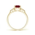 thumbnail image 2 of ANGARA Natural Vintage Style Oval 1 ct Ruby Ring with Diamond Accents in 14K Yellow Gold for Women (Size-7x5mm) | July Birthstone, Birthday, Anniversary, Jewelry Gift for Women | Natural Ruby Ring, 2 of 7