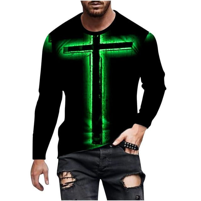 Birdeem T-Shirts à Manches Longues pour Hommes, T-Shirts Décontractés à Col Rond, Chandail à Manches Longues, T-Shirt à Rayures Imprimées, Blouse, Hauts, T-Shirts à Manches Longues pour Hommes
