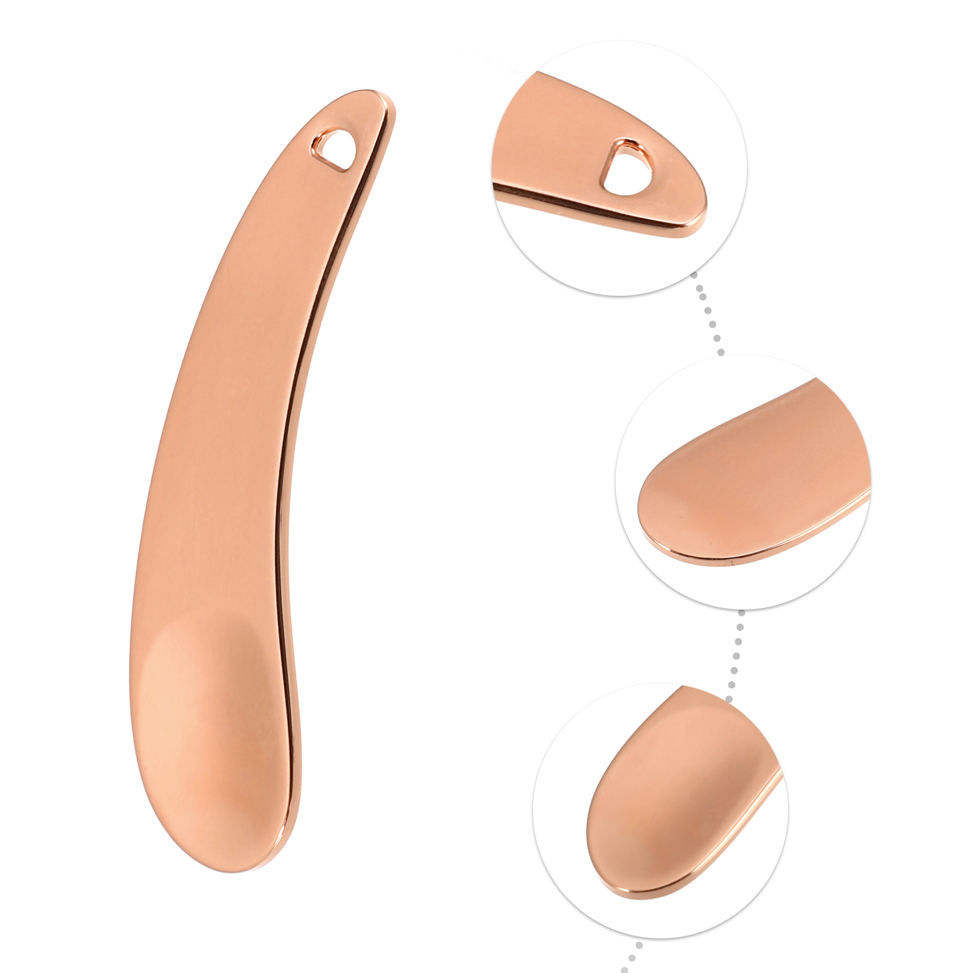 Unique Bargains 4Pcs Makeup Spatula Spoon Zinc Alloy Moon Shape 2.13"x0.51" Rose Gold Tone