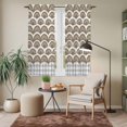 thumbnail image 6 of Brown Pine Leaves Kitchen Curtains 63 Inch Length, Abstract Geometric Gray Plaid Tiers Curtains for Living Room Berdoom Bathroom, Light Filtering Drapes Rod Pocket Window Treatment 2 Panels 42"Wx63"L, 6 of 8