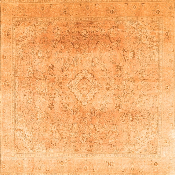 Ahgly Company Indoor Square Persian Orange Traditional Area Rugs, 3' Square