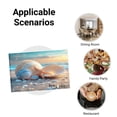 thumbnail image 5 of Amarainy Beach Shell Sunset Scene Linen Table Mats Set of 4 for Home Kitchen Table Decor 12x18 inch, 5 of 5