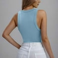 thumbnail image 4 of Brglopf Ribbed Workout Yoga Tank Tops for Women with Built in Bra Tight Racerback Scoop Neck Athletic Top Sleeveless Shirts(Light Blue,XL), 4 of 8