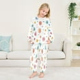 thumbnail image 5 of Fluffy Pajamas Set Fuzzy Winter Warm Pj Sets Pullover Tops and Long Pants Small Watercolor Splashes and Dots Medium, 5 of 8