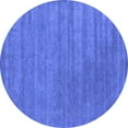 thumbnail image 1 of Ahgly Company Indoor Round Abstract Blue Contemporary Area Rugs, 3' Round, 1 of 4