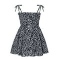 thumbnail image 1 of Vestido Bohemio de Verano Sin Mangas Con Estampado Floral Para Niñas, Minivestido Informal de Corte A Con Dobladillo Con Volantes, 1 of 3