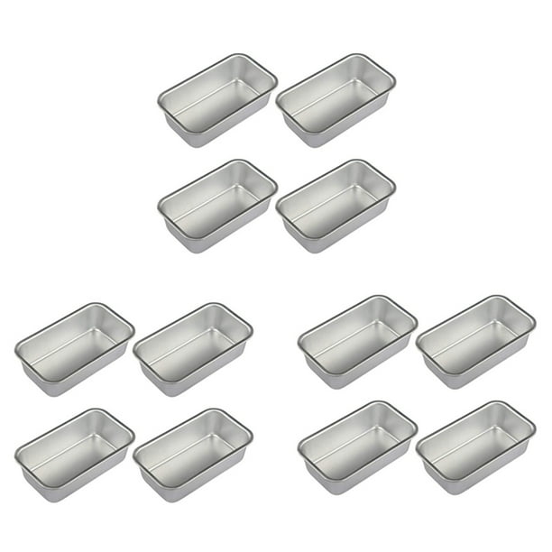 12 Piezas Molde de Pan Antiadherente Rectangular de Lata de Pan de Aleación de Aluminio Moldes para Pan Pan Herramientas