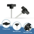 thumbnail image 3 of Z- Shaped Thumb Screws 304 Stainless Steel Tee Wing Knobs for Tightening Hand Replace M5 x 40mm - Z Shaped (16 Pack, Black), 3 of 7