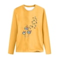 thumbnail image 4 of Pisexur Hauts pour Femmes Mode d'Automne T-Shirt à Imprimé Graphique Amusant Col Rond Manches Longues Chemises pour Femmes Chic Décontracté Hauts de Sortie Confort Polyvalent Blouses Légères, 4 of 5