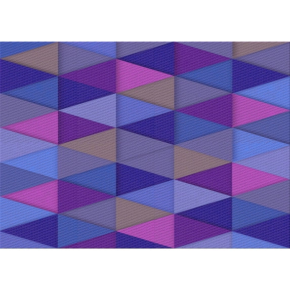 Ahgly Company Indoor Rectangle Patterned Blue Violet Purple Area Rugs, 5' x 7'