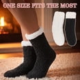 thumbnail image 5 of Loritta Secret Women's Fuzzy Slipper Socks 2 Pairs Winter Cozy Warm Thick Socks with Non-Slip Grippers, 5 of 9