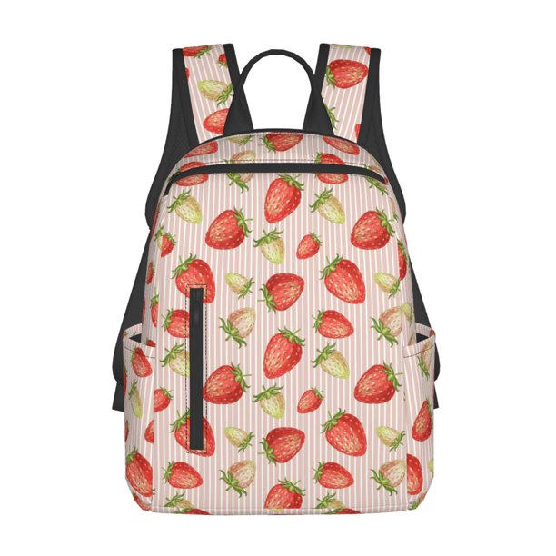 Disketp Strawberries Mochila Ligera e Impermeable, Mochila de Día Resistente para Viajes, Senderismo y Uso Diario para Hombre y Mujer