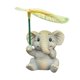 thumbnail image 1 of Estatua de animal pequeño pintada a mano, figura sosteniendo una hoja artificial, accesorio fotográfico de resina. Elefante, 1 of 8