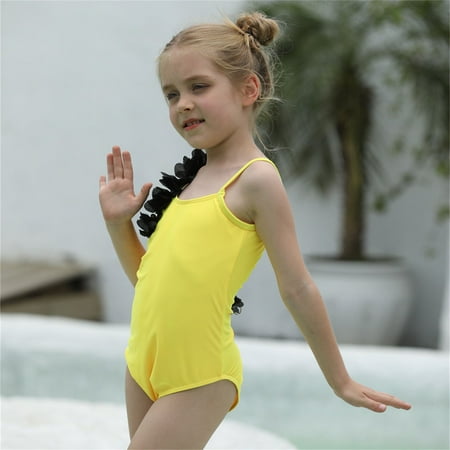 

Gubotare Baby Girl Swimsuit Cute Bathing Suit With Ruffles Swimwear Beautiful Swimsuit For Baby Girls Anime Girl Bathing Suit Yellow 5-6 Years