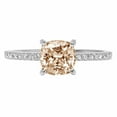 thumbnail image 7 of Solitaire with Accents Engagement Ring for Women - 2.7ct Simulated Champagne Diamond in 14K White Gold Promise Ring, 7 of 7