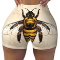 thumbnail image 2 of Uemuo Honey Bee Pattern Women Workout Impact Shorts Scrunch Butt Lifting Gym Shorts Seamless Booty Biker Shorts-Medium, 2 of 8