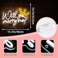 thumbnail image 2 of CADODIS Will You Marry Me Neon Sign Crown Design LED Light Proposal Engagement Wedding Party Wall Decor Romantic Celebration Gift, 2 of 5