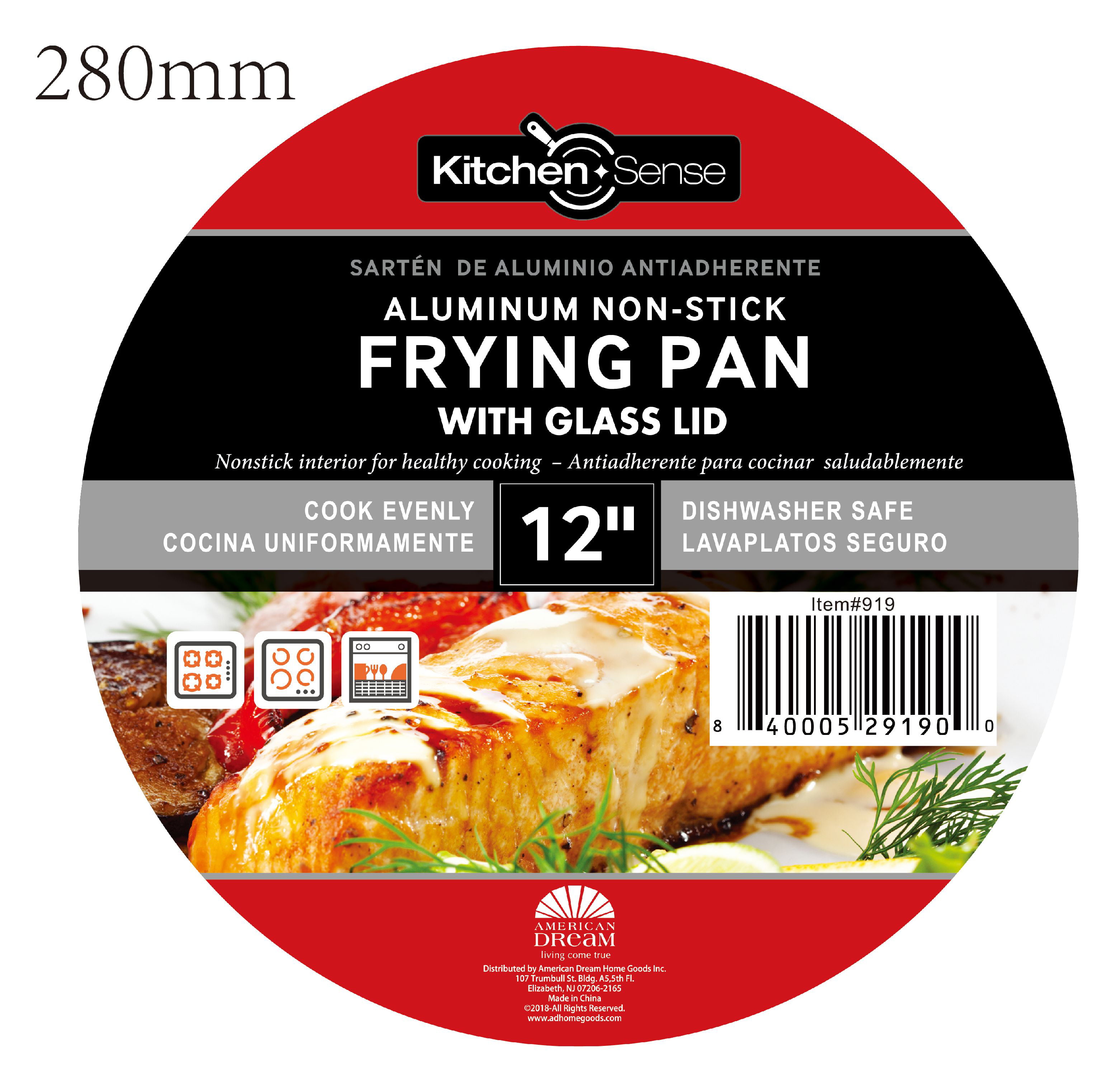 Authentic kitchen Fry Pan Nonstick 2.6-qt 10.3” Skillet Casserole Lid  Cookware