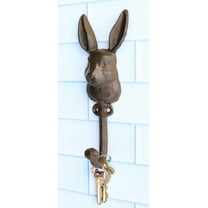 Pack Of 2 Cast Iron Farmhouse Rustic Whimsical Bunny Rabbit Wall Coat Hooks