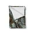 thumbnail image 2 of Exotic Soft Flannel Fleece Throw Blanket, Butterflies Jungle Queen Animal Wings Nature Moth Transform Print, Cozy Plush for Indoor and Outdoor Use, 70" x 90", Almond Green Black, by Ambesonne, 2 of 6