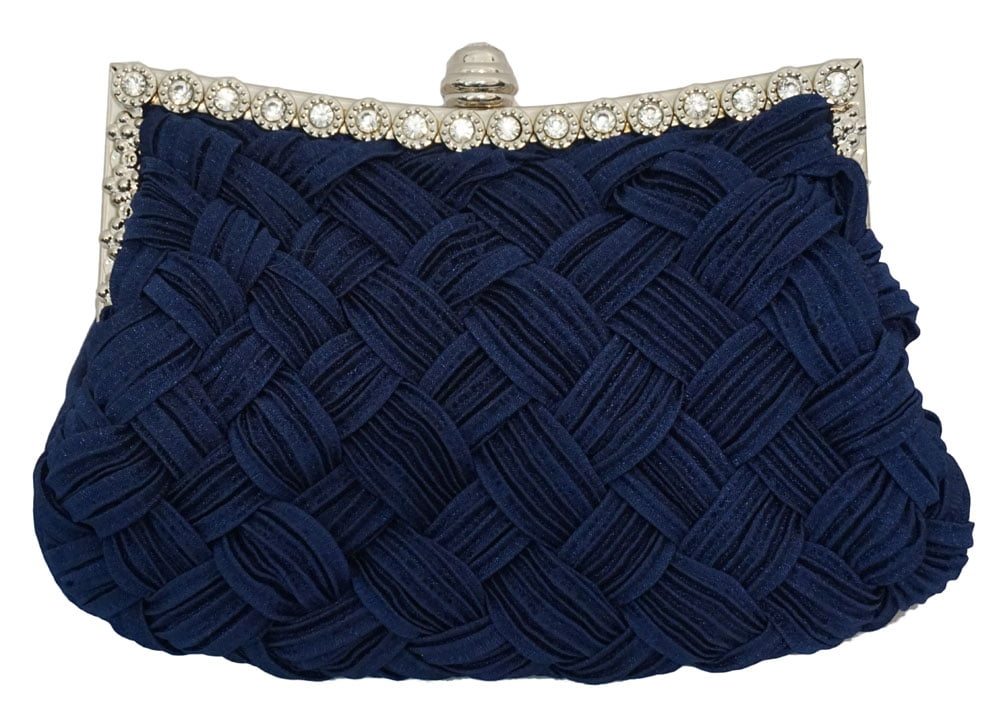 John Lewis Weaved Clutch Bag, Navy