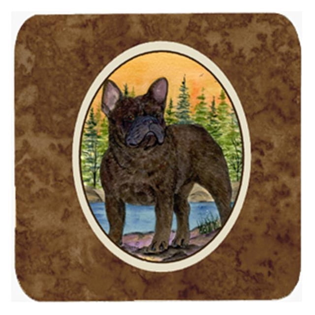 Sous-verres Français en Mousse de Bouledogue&44; Ensemble de 4