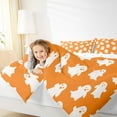 thumbnail image 4 of jejeloiu Cute Ghost Queen Comforter Set,Happy Halloween Bedding Sets,Orange Black Bedding Comforter Set For Children,Breathable Home Decor Reversible,3-Piece, 4 of 8