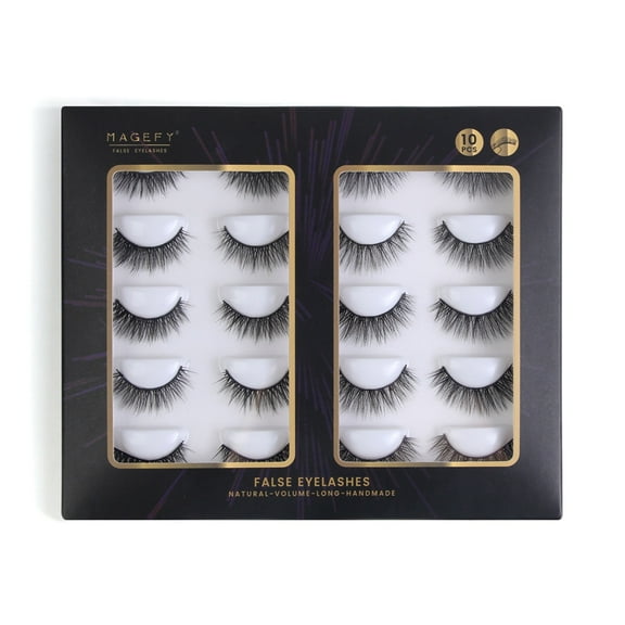 Beauty Clearance Under $15 10 Pairs Of False Eyelashes Natural Thick Mixed Eyelashes Multicolor