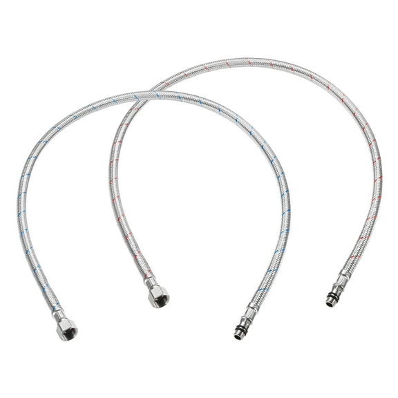 Uxcell 2-Pack 31 Inch Faucet Hose Connector, 9/16 Inch Female Compression M10 Male Connector 35mm Rod for Bathroom