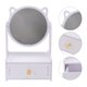 thumbnail image 1 of Raindrops 1Ud Desktop Cosmetic Mirror White with Storage Box for Home Use Rotatable 360 Degrees, 1 of 7