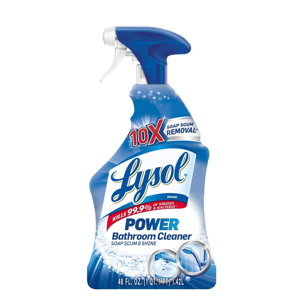 Lysol Power Bathroom Cleaner Spray, Powers Through Soap Scum, 28oz