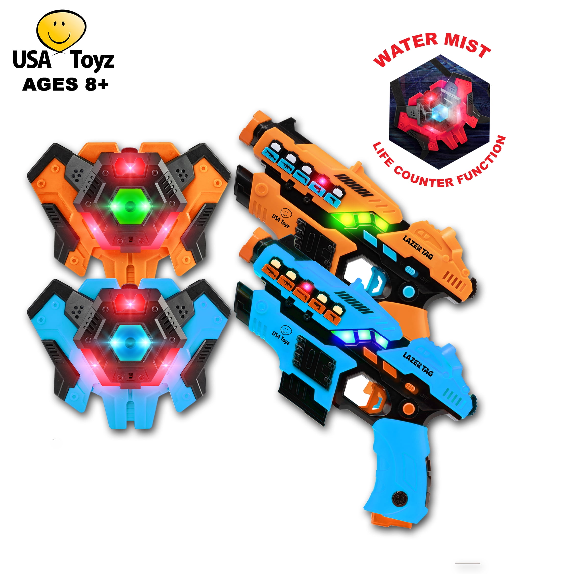 Buy USA Toyz Laser Tag 2pk Laser Tag Toy Guns Set with Vests and Spray Function for Ages 8