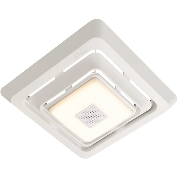 Broan-NuTone FG800SPK Bluetooth Speaker Bathroom Exhaust Grille Cover with LED Light, White Bath Fan