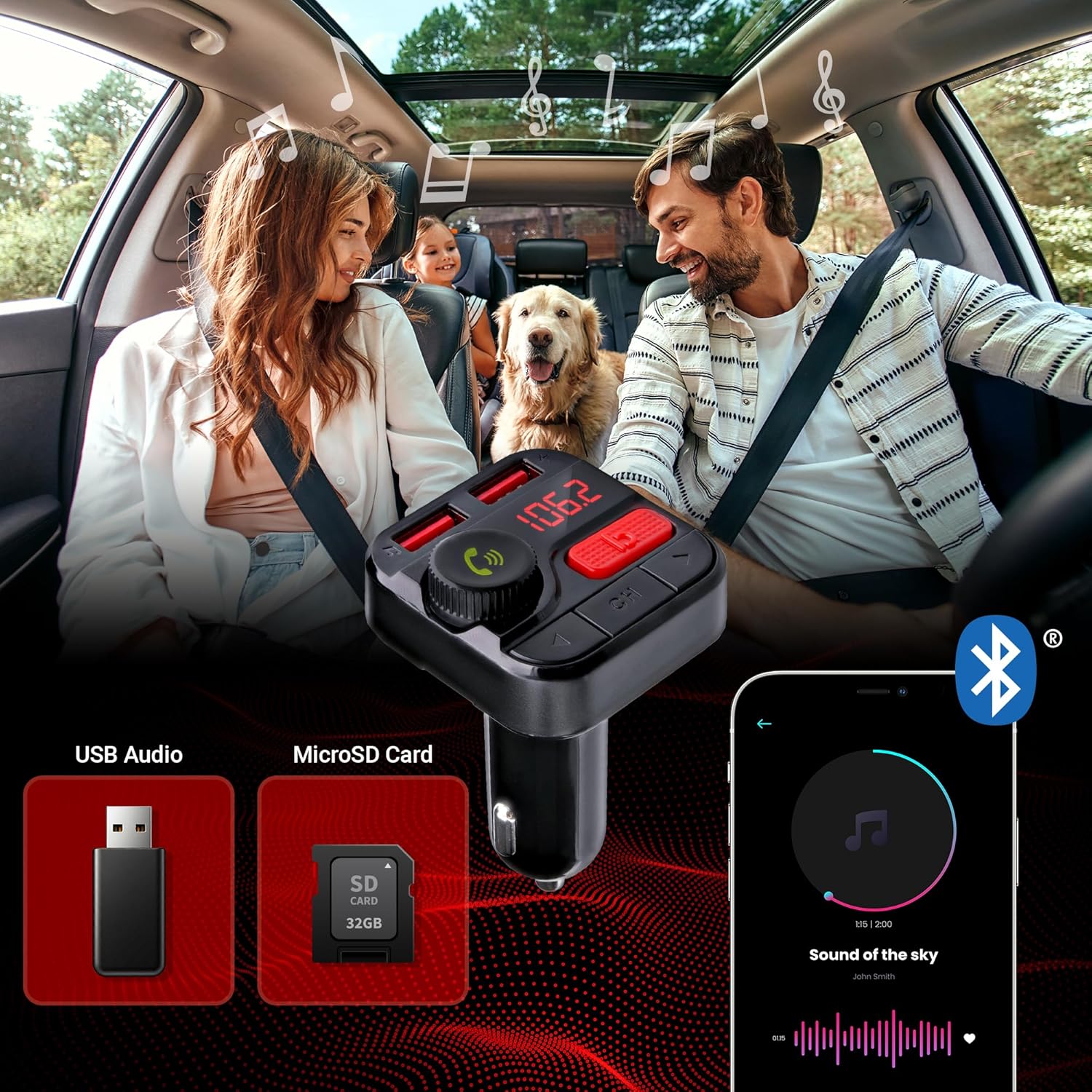 Monster Wireless Bluetooth FM Transmitter with 2 USB Ports photo 4