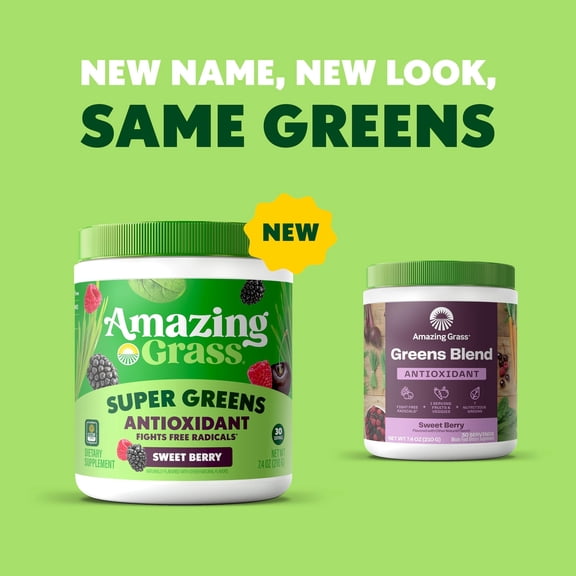 Amazing Grass Antioxidant Green Superfood Powder, Sweet Berry, 30 Servings