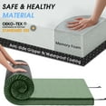 thumbnail image 3 of Teler CertiPUR-US 3" Memory Foam Camping Mattress Pad, Portable Foam Sleeping Pad for Camping, Roll up Sleeping Mat for Adults , Car, Tent SUV Cot Mattress,Green, 3 of 9
