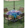 thumbnail image 5 of Square Outdoor Tablecloth with Umbrella Hole Blue Purple Pink Outside Table Cloth Waterproof Patio Table Cover Luxury Marble Modern Abstract Art Zipper Tablecloths for Picnic Party Camping 60x60 Inch, 5 of 8