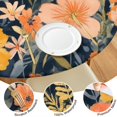 thumbnail image 4 of Pioneer Flower Floral Print Pattern Round Fitted Tablecloth with Elastic Edge,Dining Table Cover Waterproof,Outdoor Round Tablecloth for Camping,Dining,Indoor and Outdoor, 4 of 7