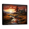 thumbnail image 2 of Designart "Country beauty Amber Sunset" Landscapes Floater Framed Canvas Wall Art, 2 of 7