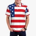 thumbnail image 1 of Fotbe America Flags3 Camiseta Polo de Golf para Hombre con Estampado – Camisa Deportiva Transpirable con Cuello Abotonado-Medium, 1 of 6