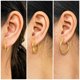 thumbnail image 2 of JeenMata Juego de 3 Aros de Estilo Contemporáneo en Paquete Múltiple Bañados en Oro Amarillo, 2 of 5