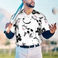thumbnail image 4 of Fotbe Cute Cow and Milk Stains Baseball Jersey Shirt for Men and Women, Casual Short Sleeves Button Down T-Shirt-Small, 4 of 9