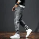 thumbnail image 2 of Pantalones vaqueros para hombre con estampado, pantalones cargo, pantalones vaqueros recortados de talla grande para hombre, empalmados, moda 2024, ropa de calle Y2k, primavera y otoño, suaves, 2 of 5