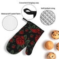 thumbnail image 3 of Pofeuu Roses Print Oven Mitts and Pot Holders 4 pcs Set,High Heat Resistant 500 Degree Extra Thicken Long Kitchen Cotton Oven Glove for Cooking, 3 of 6